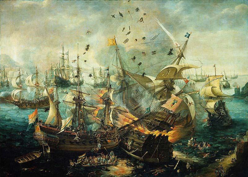 Cornelis Claesz. van Wieringen The explosion of the Spanish flagship during the Battle of Gibraltar, 25 April 1607 Germany oil painting art